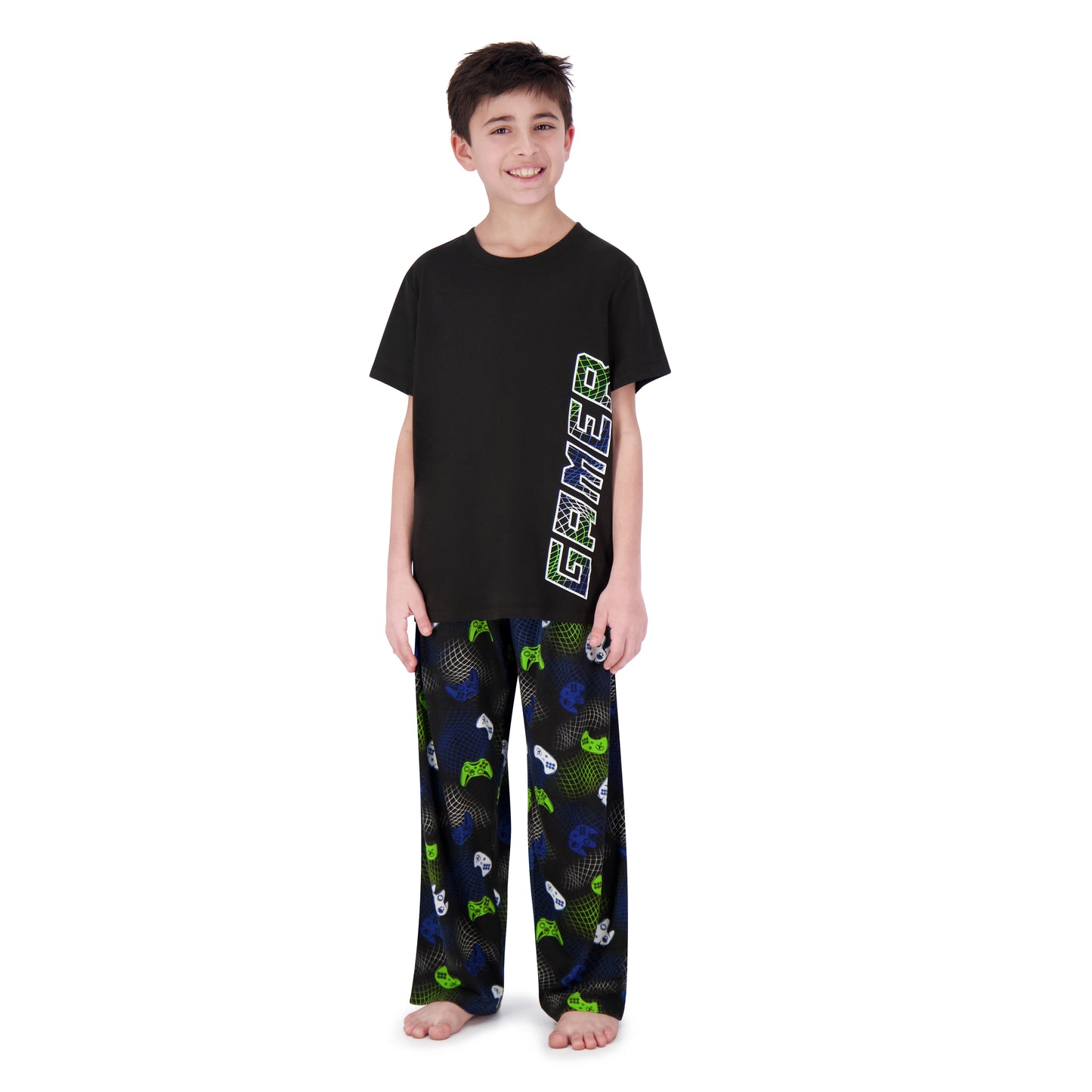Boys Pajamas  Black Gamer, 3-Pc Set