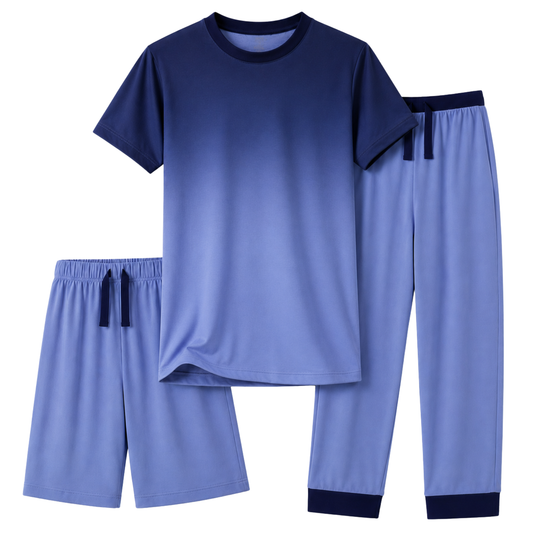 Boys Pajamas, Blue Gradient, 3 Pc Set