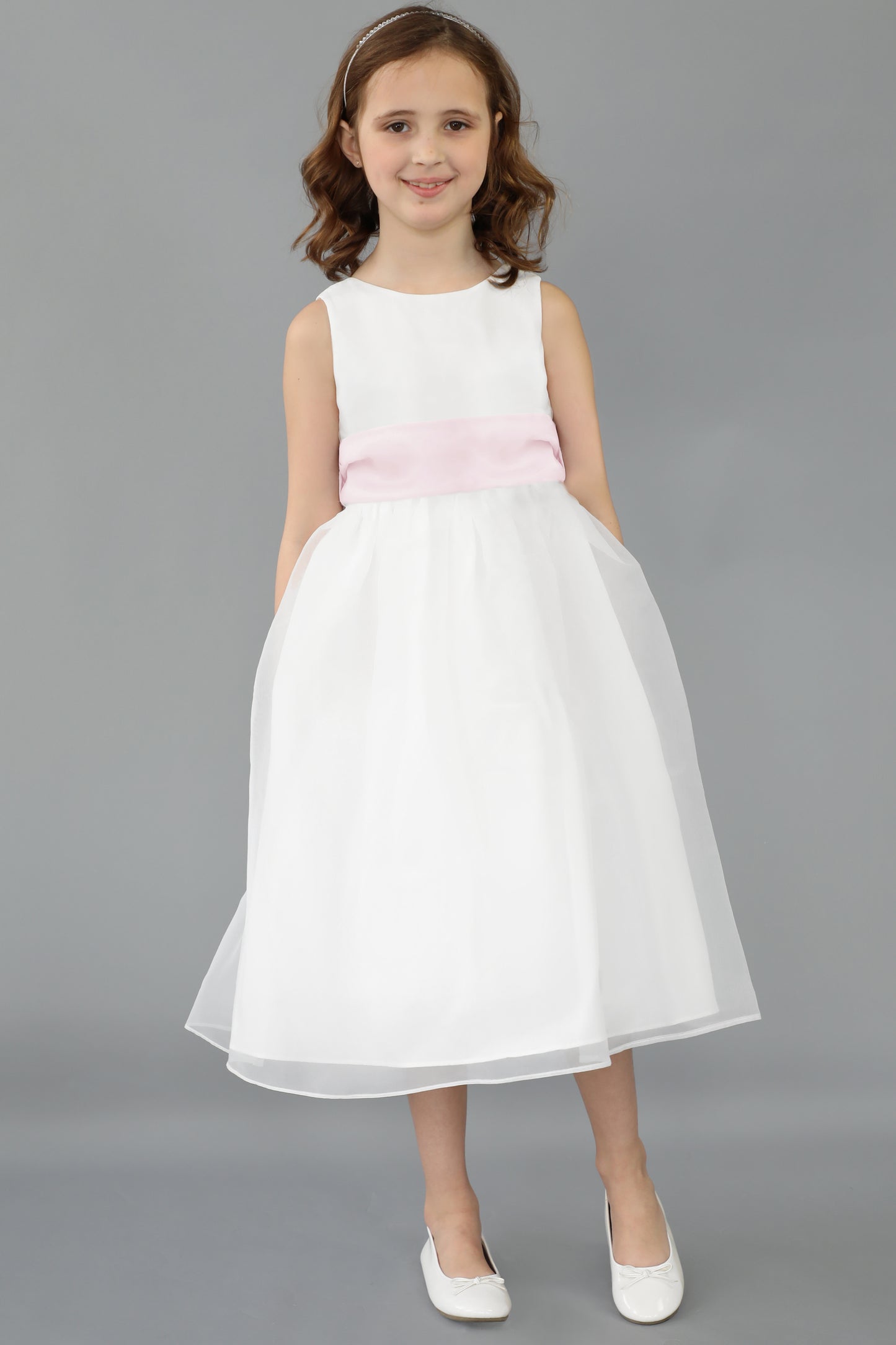 The Organza Dress- Customizable with 17 Sash Colors!