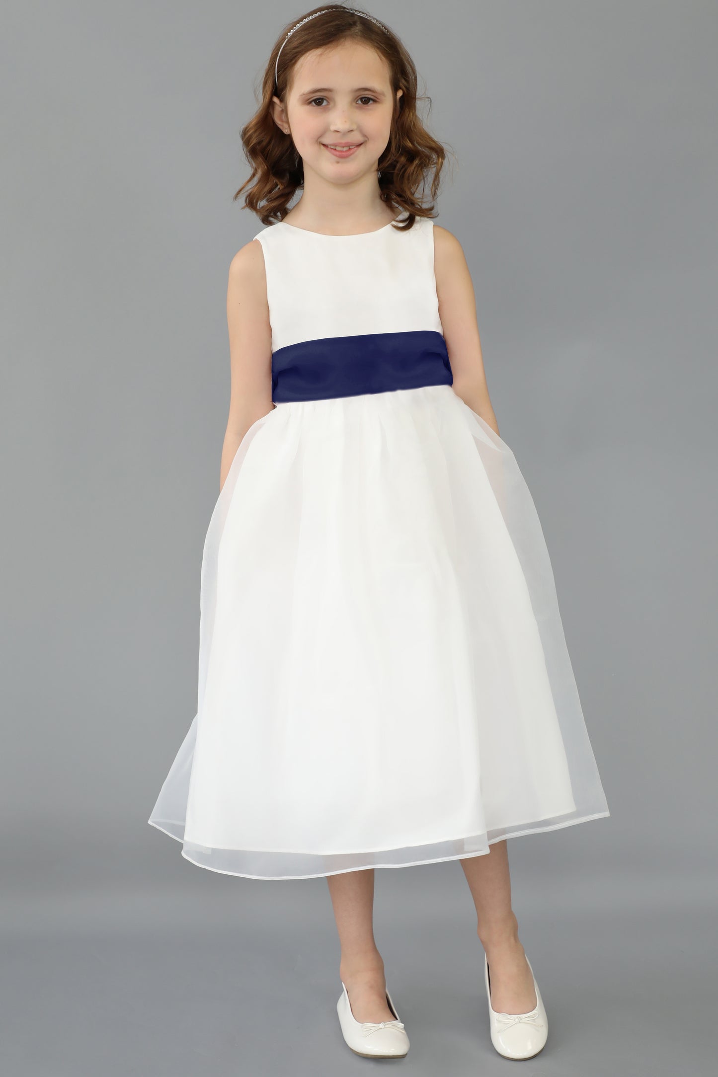 The Organza Dress- Customizable with 17 Sash Colors!