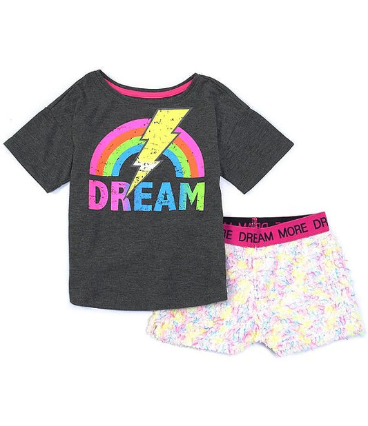 Girls Pajama Short Sleeve Short Set, Dream, Size 2T-16