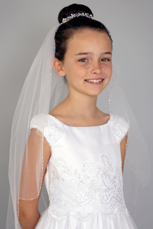 Communion Beaded Bun Crown