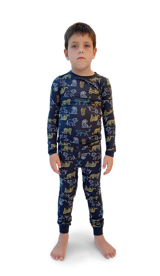 Dreamlife Boys Tight Fit Pajama, Yummy Knit, Lion Print